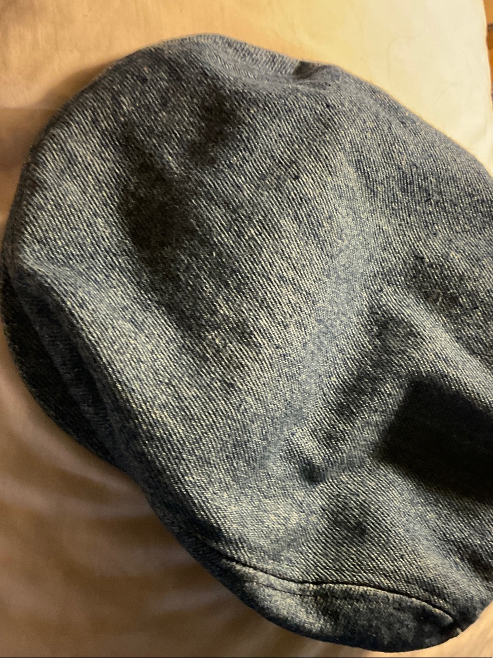 H&M Men's Flat Cap in Dark Gray Denim Texture